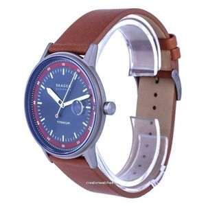 Skagen Henriksen Leather Blue Dial Quartz SKW6755 Men's Watch